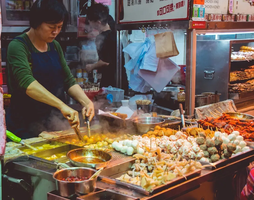 street food vendor, delicious food, travel experience, culinary delight